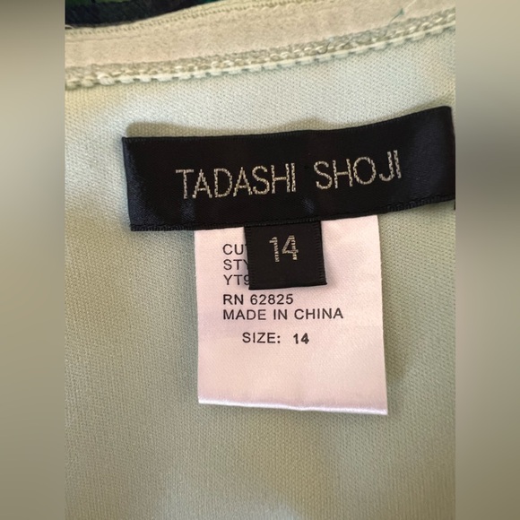 Tadashi Shoji 100% Silk Flowy Abstract Strapless Grown Size 14 - Picture 13 of 15